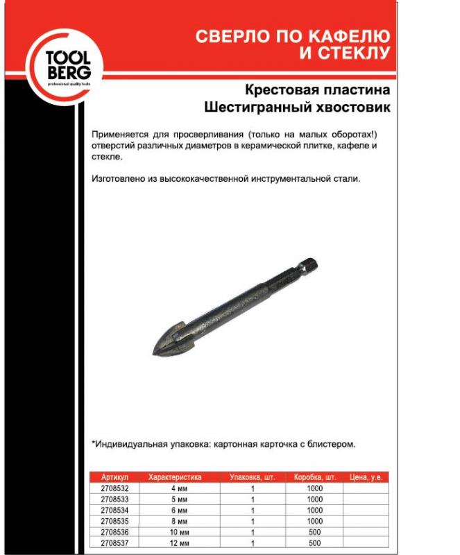 Сверло по кафелю и стеклу